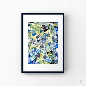 Underwater Creature – Originalt maleri i alcohol ink og posca | Fie Samson
