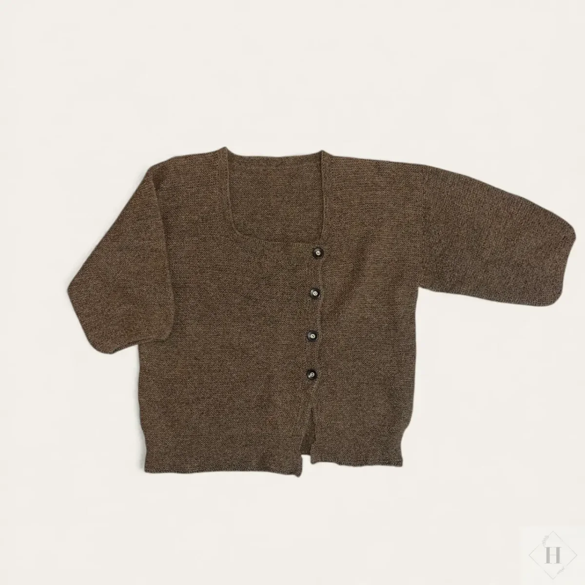 Håndstrikket Cardigan i Finuld - Str. M - Billede 2